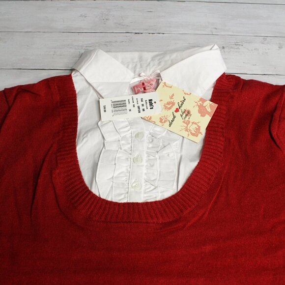 Derek Heart Vintage Tunic Sweater Plus Size 3X Short Sleeve Belted - Picture 4 of 6